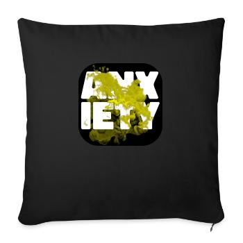 Anxiety yellow - Sofa pillowcase 17,3'' x 17,3'' (45 x 45 cm) - black - Front