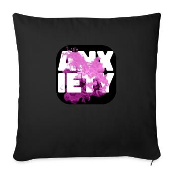 Anxiété rose - Housse de coussin décorative 45 x 45 cm - noir - Devant