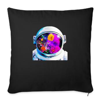 Astroflower - Housse de coussin décorative 45 x 45 cm - noir - Devant