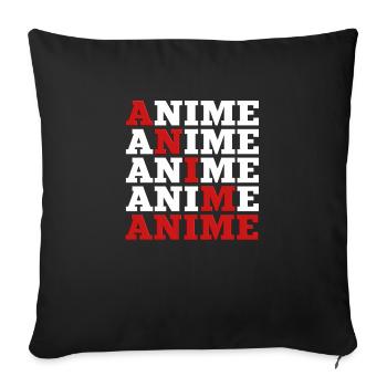 Anime - Sofa pillowcase 17,3'' x 17,3'' (45 x 45 cm) - black - Front