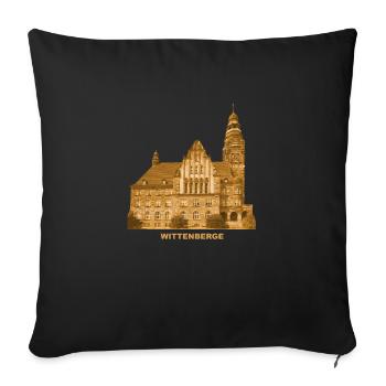 Wittenberge Rathaus Prignitz Elbe Brandenburg - Sofakissenbezug 45 x 45 cm - Schwarz - Vorne