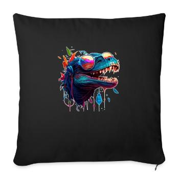 Le lézard montre de la fraîcheur en tant qu’alligator et crocodile - Housse de coussin décorative 45 x 45 cm - noir - Devant