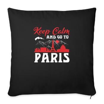 RESTEZ CALME ET PARTEZ À PARIS - Housse de coussin décorative 45 x 45 cm - noir - Devant