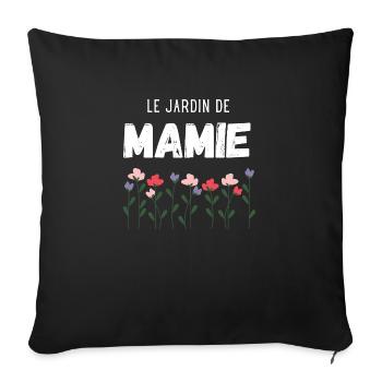 le jardin de mamie - Housse de coussin décorative 45 x 45 cm - noir - Devant