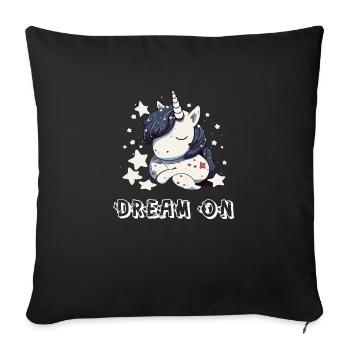 Dream on - Housse de coussin décorative 45 x 45 cm - noir - Devant