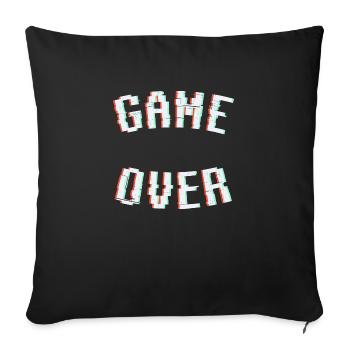 Game over - Sofa pillowcase 17,3'' x 17,3'' (45 x 45 cm) - black - Front