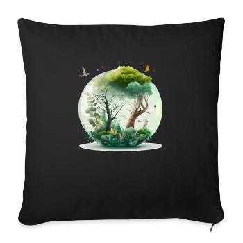 The miniature forest - Sofa pillowcase 17,3'' x 17,3'' (45 x 45 cm) - black - Front