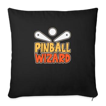 Pinball Wizard Pinball Machine Lettering Gift - Sofa pillowcase 17,3'' x 17,3'' (45 x 45 cm) - black - Front