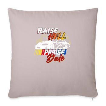 Raise Hell Praise Dale lustiger Rennfahrer Spruch - Sofakissenbezug 45 x 45 cm - helles Taupe - Vorne