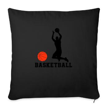 Basketball - Sofa pillowcase 17,3'' x 17,3'' (45 x 45 cm) - black - Front