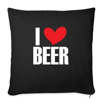 Funny Beer Saying Gift Idea Party - Sofa pillowcase 17,3'' x 17,3'' (45 x 45 cm) - black - Front