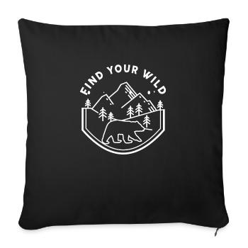 Mountains Climbers Nature Adventure - Sofa pillowcase 17,3'' x 17,3'' (45 x 45 cm) - black - Front