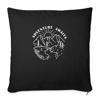 Mountains Climbers Nature Adventure - Sofa pillowcase 17,3'' x 17,3'' (45 x 45 cm) - black - Front