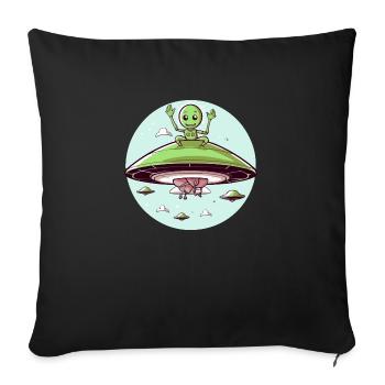 Doodo the Alien - Sofa pillowcase 17,3'' x 17,3'' (45 x 45 cm) - black - Front