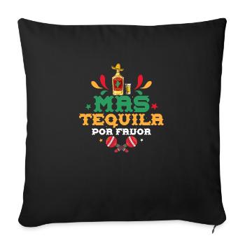 Mas Tequila Por Favor Party Cinco De Mayo - Housse de coussin décorative 45 x 45 cm - noir - Devant
