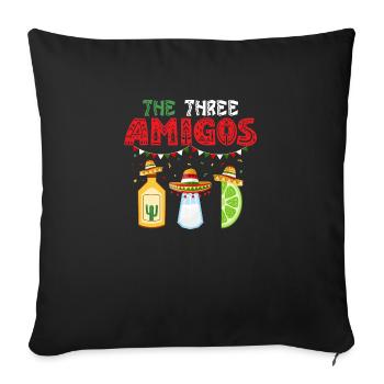 The Three Amigos Cinco De Mayo Salt Lime Tequila - Sofa pillowcase 17,3'' x 17,3'' (45 x 45 cm) - black - Front