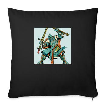 Der kämpfende Ritter - Sofakissenbezug 45 x 45 cm - Schwarz - Vorne
