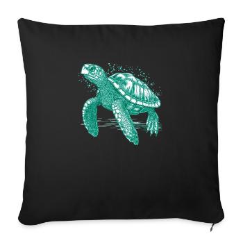 Schildkröten sind tolle und schöne Meeresbewohner - Sofakissenbezug 45 x 45 cm - Schwarz - Vorne