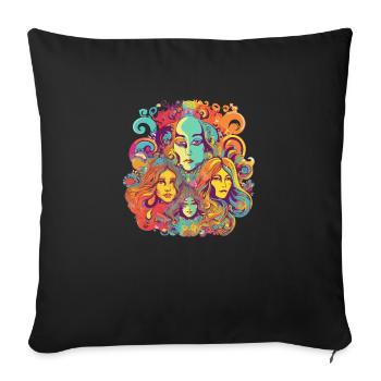 The 70s - Sofa pillowcase 17,3'' x 17,3'' (45 x 45 cm) - black - Front