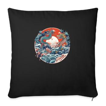 Chinesische Folklore - Sofakissenbezug 45 x 45 cm - Schwarz - Vorne