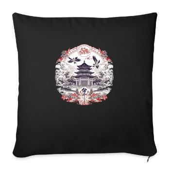 Chinesische Folklore - Sofakissenbezug 45 x 45 cm - Schwarz - Vorne