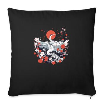 Japanische Folklore - Sofakissenbezug 45 x 45 cm - Schwarz - Vorne