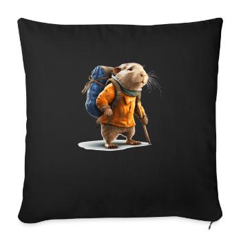 Le rat-taupe commence son aventure en plein air - Housse de coussin décorative 45 x 45 cm - noir - Devant