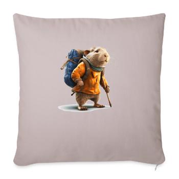 Le rat-taupe commence son aventure en plein air - Housse de coussin décorative 45 x 45 cm - taupe clair - Devant