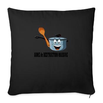 Casseroles interdites en manif - Housse de coussin décorative 45 x 45 cm - noir - Devant
