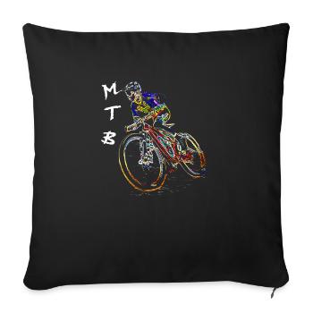 MTB MTB downhill - Sofa pillowcase 17,3'' x 17,3'' (45 x 45 cm) - black - Front