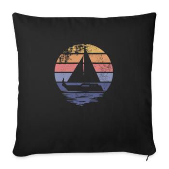 voilier voilier voilier voilier voilier voilier - Housse de coussin décorative 45 x 45 cm - noir - Devant