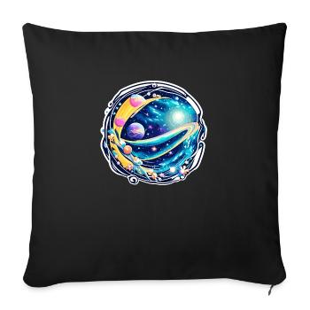 Ondes dans l’espace - Housse de coussin décorative 45 x 45 cm - noir - Devant