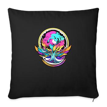 Arbre de vie - Housse de coussin décorative 45 x 45 cm - noir - Devant