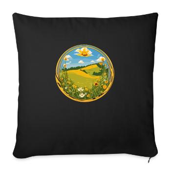 Blooming springtime - Sofa pillowcase 17,3'' x 17,3'' (45 x 45 cm) - black - Front