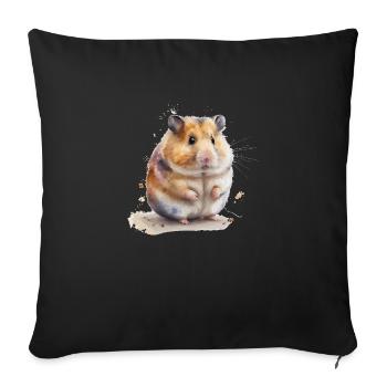 hamster - Housse de coussin décorative 45 x 45 cm - noir - Devant