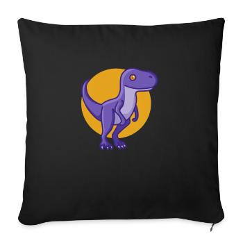 Cute Velociraptor, Dino, Dinosaur - Sofa pillowcase 17,3'' x 17,3'' (45 x 45 cm) - black - Front