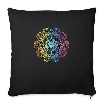 Live a life full of colors - Sofa pillowcase 17,3'' x 17,3'' (45 x 45 cm) - black - Front