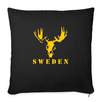 Moose skull Sweden - Sofa pillowcase 17,3'' x 17,3'' (45 x 45 cm) - black - Front