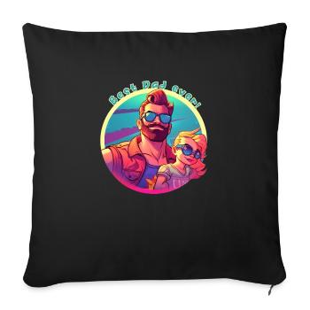 Meilleur papa de tous les temps! - Housse de coussin décorative 45 x 45 cm - noir - Devant