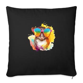 Mischen Sie die Brillenspitzmaus - Sofakissenbezug 45 x 45 cm - Schwarz - Vorne