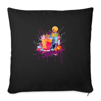 Cocktail 1 - Sofa pillowcase 17,3'' x 17,3'' (45 x 45 cm) - black - Front