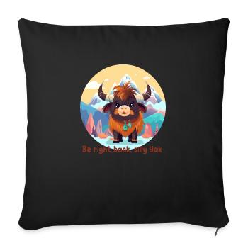 Be right back, silly Yak - Housse de coussin décorative 45 x 45 cm - noir - Devant