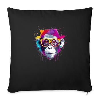 Ben the monkey - Sofa pillowcase 17,3'' x 17,3'' (45 x 45 cm) - black - Front