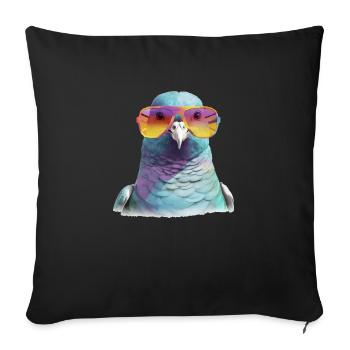 Laszlo le pigeon - Housse de coussin décorative 45 x 45 cm - noir - Devant
