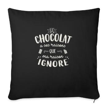 Le chocolat à ses raisons - Housse de coussin décorative 45 x 45 cm - noir - Devant