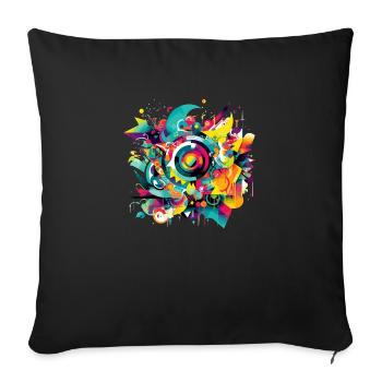 Art urbain - Housse de coussin décorative 45 x 45 cm - noir - Devant