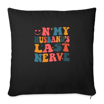 À la dernière minute, drôle de femme de mon - Housse de coussin décorative 45 x 45 cm - noir - Devant