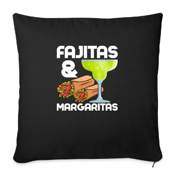 Fajitas & Margaritas Food Wrap Taco gourmand - Housse de coussin décorative 45 x 45 cm - noir - Devant