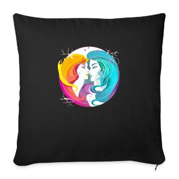 Les jumelles Gémini - Housse de coussin décorative 45 x 45 cm - noir - Devant