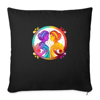 Lo and Li Gemini - Sofa pillowcase 17,3'' x 17,3'' (45 x 45 cm) - black - Front